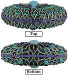 MOSSMON Peacock Luxury Rhinestone Crystal Evening Clutch Bag Sparkly Bride Wedding Party Purses for Women