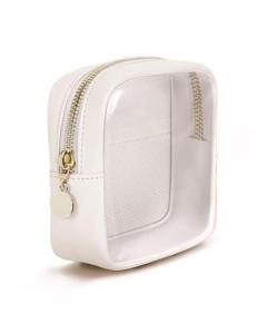 Wandering Nature Clear Makeup Bag for Purse Mini Make up Bag Cute Cosmetic Pouch for Women with Slip-in Pockets Travel Toiletry Essentials Vegan Leather Organizer Pouch,Patent Pending