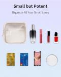 Wandering Nature Clear Makeup Bag for Purse Mini Make up Bag Cute Cosmetic Pouch for Women with Slip-in Pockets Travel Toiletry Essentials Vegan Leather Organizer Pouch,Patent Pending