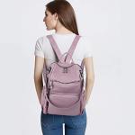 UTO Women Backpack Purse Leather Vegan Ladies Fashion Designer Rucksack Convertible Travel Shoulder Bag with Tassel Light Purple