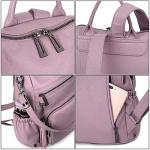 UTO Women Backpack Purse Leather Vegan Ladies Fashion Designer Rucksack Convertible Travel Shoulder Bag with Tassel Light Purple