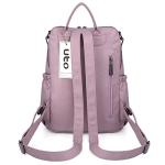 UTO Women Backpack Purse Leather Vegan Ladies Fashion Designer Rucksack Convertible Travel Shoulder Bag with Tassel Light Purple
