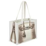 Dotpraise Chic Canvas Tote with Fashion-Inspired Print – Funny Gift Bag for Women, Stylish Holiday Present, Foldable Everyday Carryall