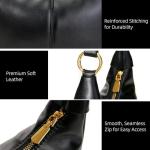 Shoulder Bags for Women Small Hobo Bags Crescent Shaped Cute Retro Tote Handbag Mini Clutch Purse with Zipper Closure (Black Glossy)