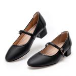 hingswink Mary Jane Shoes Women Low Heels Dress Shoes Pumps Low Heel 2 Inch Chunky Heel Mary Janes Pumps with Adjustable Ankle Strap for Women Dressy Casual, PU Black, Size6.5