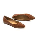 FUNKYMONKEY Women's Ballet Flats Comfort Slip On Shoes for Walking and Driving (8 M US, Brown A)