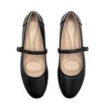 hingswink Mary Jane Shoes Women Low Heels Dress Shoes Pumps Low Heel 2 Inch Chunky Heel Mary Janes Pumps with Adjustable Ankle Strap for Women Dressy Casual, PU Black, Size6.5