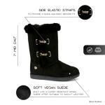 Juicy Couture Women's Slip On Winter Snow Boots Warm & Insulated Fur Lining Comfortable Fashion Booties-Koded-Black-8