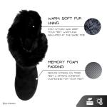 Juicy Couture Women's Slip On Winter Snow Boots Warm & Insulated Fur Lining Comfortable Fashion Booties-Koded-Black-8