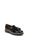 Franco Sarto Womens Carolynn Lug Sole Loafer with Tassel Detail, Black, 8 M