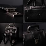 Time Resistance Leather Backpack for Men and Women - Business Rucksack Laptop Bag (Black)