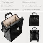 Time Resistance Leather Backpack for Men and Women - Business Rucksack Laptop Bag (Black)
