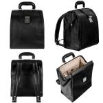 Time Resistance Leather Backpack for Men and Women - Business Rucksack Laptop Bag (Black)