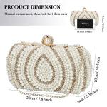 Tanpell Bridal Wedding Evening Bags Pearl Beaded Purses Formal Wedding Bridal Clutch for Women Luxury Clutch Bag with Chain(Champagne)