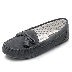 Stylish Grey Moccasin Slippers for Women