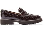 Cole Haan Women's Geneva Loafers, Dark Chocolate Croc Print Leather, 9-B US