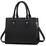 CHICAROUSAL Crossbody Purses and Handbags for Women PU Leather Tote Top Handle Satchel Shoulder Bags (1 LiZ Black)