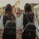 ECOSUSI Women Backpack Purse Water Resistant PU Leather Backpack Fashion Rucksack Ladies College Daypack with Tassel,2 Pcs