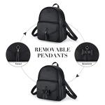 ECOSUSI Women Backpack Purse Water Resistant PU Leather Backpack Fashion Rucksack Ladies College Daypack with Tassel,2 Pcs
