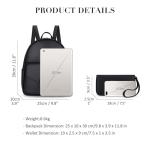 ECOSUSI Women Backpack Purse Water Resistant PU Leather Backpack Fashion Rucksack Ladies College Daypack with Tassel,2 Pcs