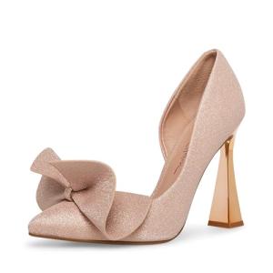 Betsey Johnson Women's Nobble Pump, Champagne, 8.5