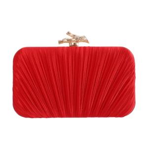 Freie Liebe Clutch Purses for Women Evening Bag Pleated Clutch Bag with Chain for Wedding Party
