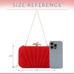Freie Liebe Clutch Purses for Women Evening Bag Pleated Clutch Bag with Chain for Wedding Party