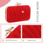 Freie Liebe Clutch Purses for Women Evening Bag Pleated Clutch Bag with Chain for Wedding Party