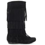 V-Luxury Womens 28-Mudd55 Closed Toe Mid Calf Knee High Mocassin Flat Boot,Black,8.5