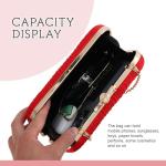 Freie Liebe Clutch Purses for Women Evening Bag Pleated Clutch Bag with Chain for Wedding Party