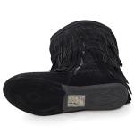 V-Luxury Womens 28-Mudd55 Closed Toe Mid Calf Knee High Mocassin Flat Boot,Black,8.5