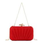 Freie Liebe Clutch Purses for Women Evening Bag Pleated Clutch Bag with Chain for Wedding Party