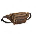 Handadsume Thick Crazy Horse Leather Hiking Riding Travel Outdoor Belt Bag Fanny Waist Pack Small Phone Pouch For Men Women 380 (383 Brown)