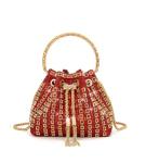Sweetovo Sparkly Diamond Evening Bag Clutch Purses for Women Rhinestone Purse Glitter Handbag for Party Prom Cocktail Wedding (Red)