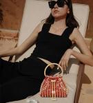 Sweetovo Sparkly Diamond Evening Bag Clutch Purses for Women Rhinestone Purse Glitter Handbag for Party Prom Cocktail Wedding (Red)