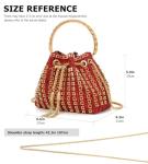 Sweetovo Sparkly Diamond Evening Bag Clutch Purses for Women Rhinestone Purse Glitter Handbag for Party Prom Cocktail Wedding (Red)