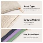MAGEFY Small Makeup Bag for Purse Corduroy Makeup Bag with Inner Zipper Pockets Travel Cosmetic Bag for Women Preppy Stuff Aesthetic Gifts, Beige