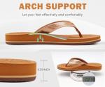 ONCAI Women's Flip Flops Comfortable Summer Beach Thong Sandals for Women 2025 with Cushion Walking Arch Support Yoga Mat Indoor Outdoor Soles Khaki Size 9