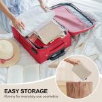 MAGEFY Small Makeup Bag for Purse Corduroy Makeup Bag with Inner Zipper Pockets Travel Cosmetic Bag for Women Preppy Stuff Aesthetic Gifts, Beige