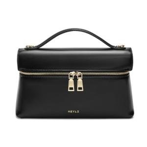 Keyli Women's Crossbody Bag Small Top-Handle Pouch Purse Fashion Designer Shoulder Handbag Trendy Quiet Leather Purse Black