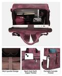FADEON Leather Laptop Backpack for Women Designer 15.6 inch PU Laptop Bag, Ladies Travel Computer Work Backpack Red