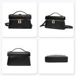 Keyli Women's Crossbody Bag Small Top-Handle Pouch Purse Fashion Designer Shoulder Handbag Trendy Quiet Leather Purse Black