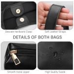 Hommtina 2-Piece Vegan Leather Purse Set for Women: Slouchy Hobo Shoulder Bag & Suede Tote Bag (Black)