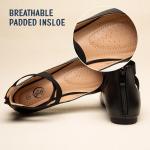 Trary Ballet Flats for Women, Round Toe Mary Jane Shoes, Black Flats with Ankle Strap, Wide Width, Strappy Flats, Dress Shoes