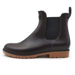 Amoji Unisex Chelsea Rain Boots Waterproof Ankle Boots Short Rainy Footwear 919 Brown 10.5 Women/8.5 Men