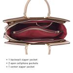 Womens Handbag Top Handle Shoulder Bag Tote Satchel Purse Work Bag with Matching Wallet (1-Beige) Large