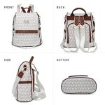MKP Women Fashion Backpack Purse Multi Pockets Signature Anti-Theft Rucksack Travel Ladies Shoulder Bag Handbag 2Pcs