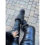 Eosxrp Furry Faux Fur Boots Women's Winter Shoes Woman Fluffy Warm Snow Boots Mid-Calf Comfortable Outdoor Flat (Black, Adult, Women, 9, Numeric, US Footwear Size System, Medium)