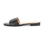 Lauren Ralph Lauren Women's Everley Calfskin Slide Sandals Black 6.5 Medium