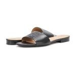 Lauren Ralph Lauren Women's Everley Calfskin Slide Sandals Black 6.5 Medium